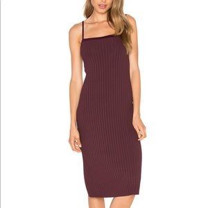 Only Hearts Rib Midi Dress Wine - S